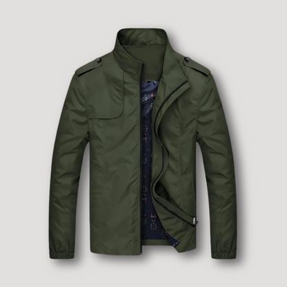 Casual Full Zip Military Style Windbreaker Jacket for Men