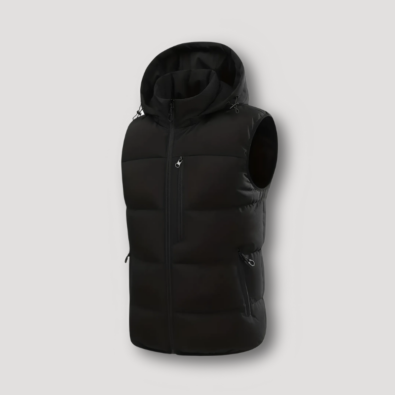 Quilted Bodywarmer Hooded Vest Puffer Jacket for Men