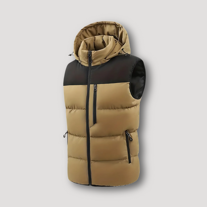 Quilted Bodywarmer Hooded Vest Puffer Jacket for Men