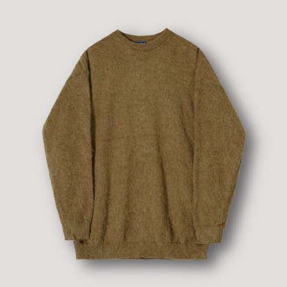 Loose Fit Knit Wool Sweater for Men