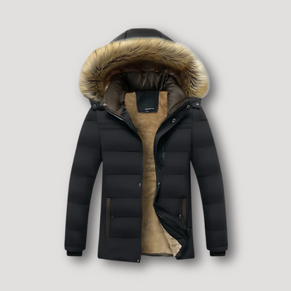 Quilted Winter Coat Faux Fur Hooded Puffer Jacket