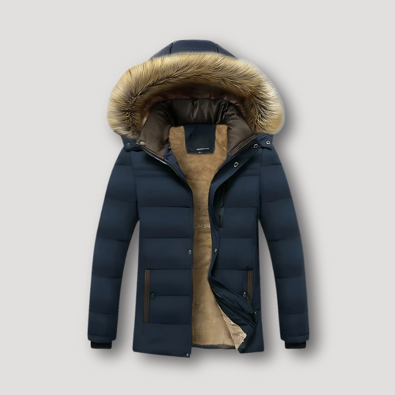 Quilted Winter Coat Faux Fur Hooded Puffer Jacket