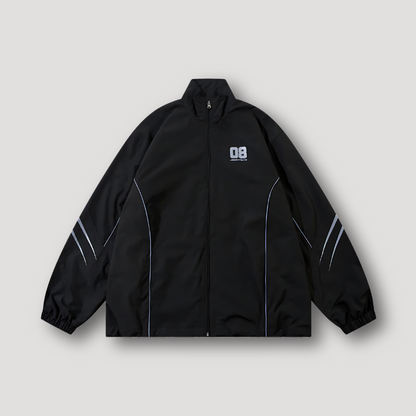 '08' Streetwear Oxford Oversized Zip Up Windbreaker Jacket