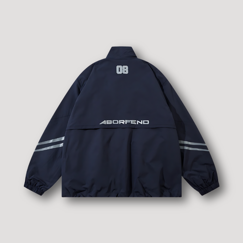 '08' Streetwear Oxford Oversized Zip Up Windbreaker Jacket