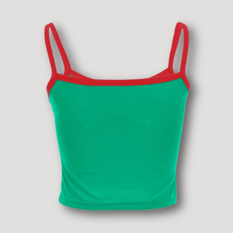 Red Strap MEXICO Green Women's Crop Tee Tank Tops