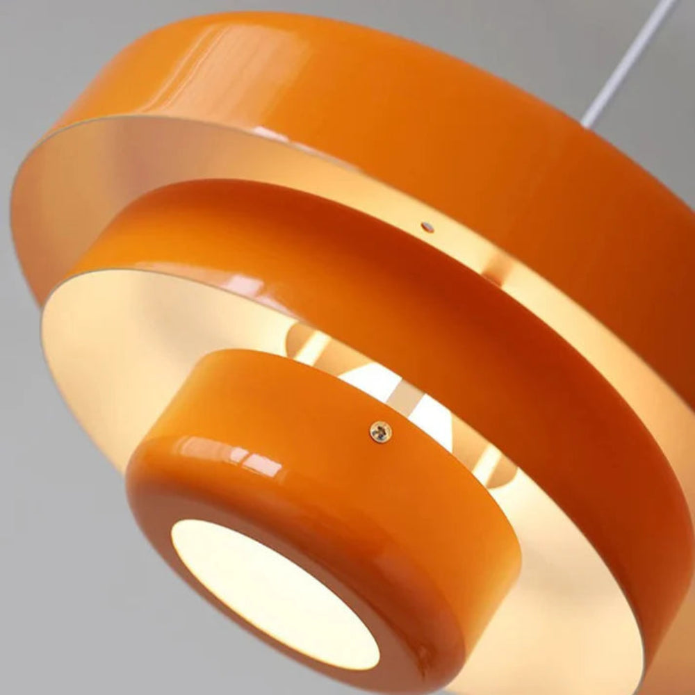 Mid Century Modern Pendant Lamp - Adjustable Cord - Three Layer Lamp - Metal Material