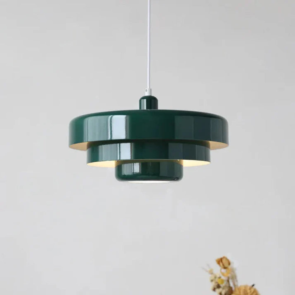 Mid Century Modern Pendant Lamp - Adjustable Cord - Three Layer Lamp - Metal Material