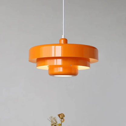 Mid Century Modern Pendant Lamp - Adjustable Cord - Three Layer Lamp - Metal Material