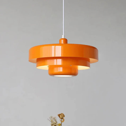 Mid Century Modern Pendant Lamp - Adjustable Cord - Three Layer Lamp - Metal Material