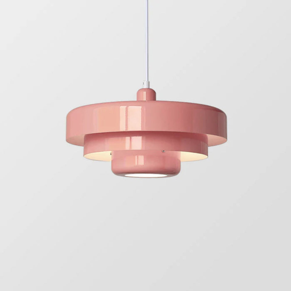 Mid Century Modern Pendant Lamp - Adjustable Cord - Three Layer Lamp - Metal Material