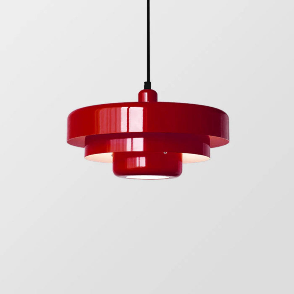 Mid Century Modern Pendant Lamp - Adjustable Cord - Three Layer Lamp - Metal Material