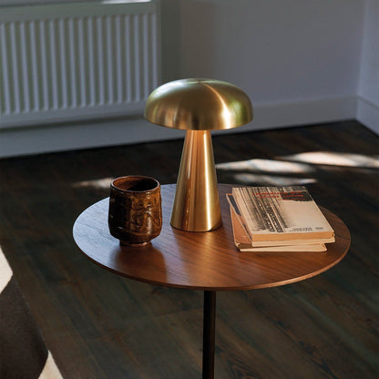 Modern LED Mushroom Lamp - Cordless - Rechargeable - Brass Gold
