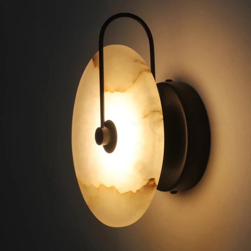 Modern Marble Vintage Wall Light - Led Circle - Bulb Excluded
