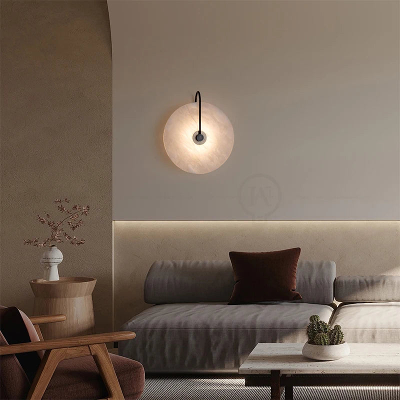 Modern Marble Vintage Wall Light - Led Circle - Bulb Excluded
