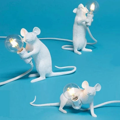 Mouse Art Shape Table Lamp - Resin Material - Unique Design