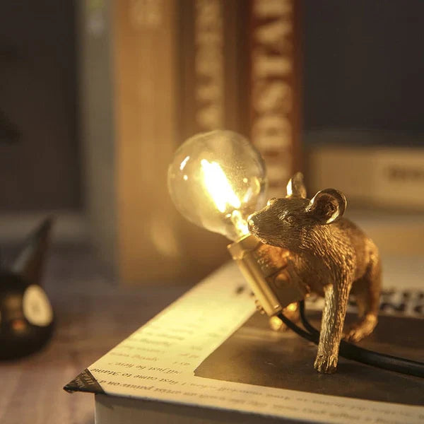 Mouse Art Shape Table Lamp - Resin Material - Unique Design