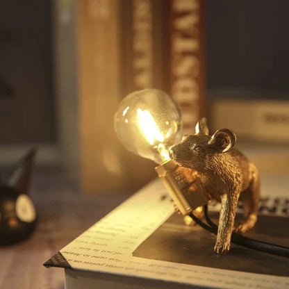 Mouse Art Shape Table Lamp - Resin Material - Unique Design