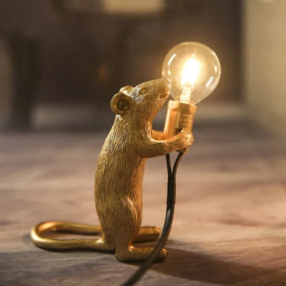 Mouse Art Shape Table Lamp - Resin Material - Unique Design