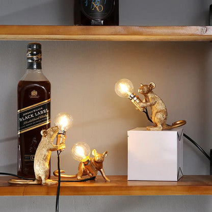 Mouse Art Shape Table Lamp - Resin Material - Unique Design