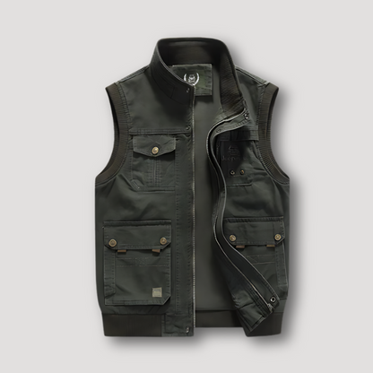 Flap Cargo Pockets Sleeveless Jacket Menswear Vest