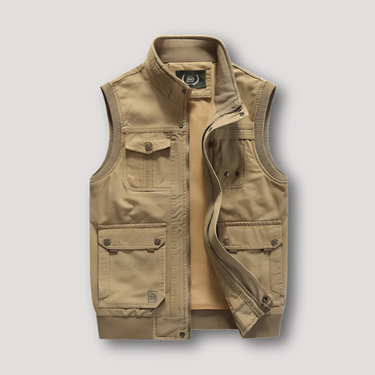 Flap Cargo Pockets Sleeveless Jacket Menswear Vest