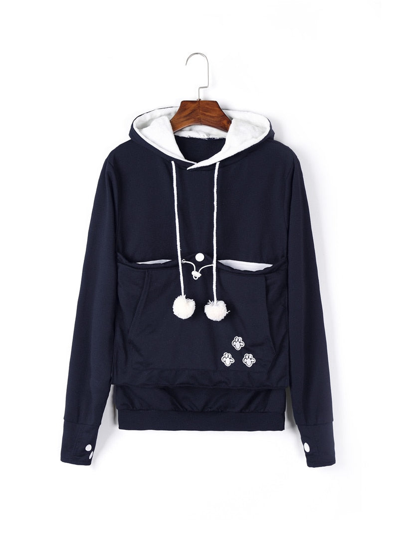 Cat Lovers Hoodie With Cuddle Pouch – Women’s Casual Hooded Sweatshirt