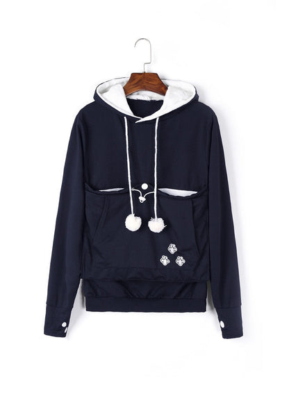 Cat Lovers Hoodie With Cuddle Pouch – Women’s Casual Hooded Sweatshirt