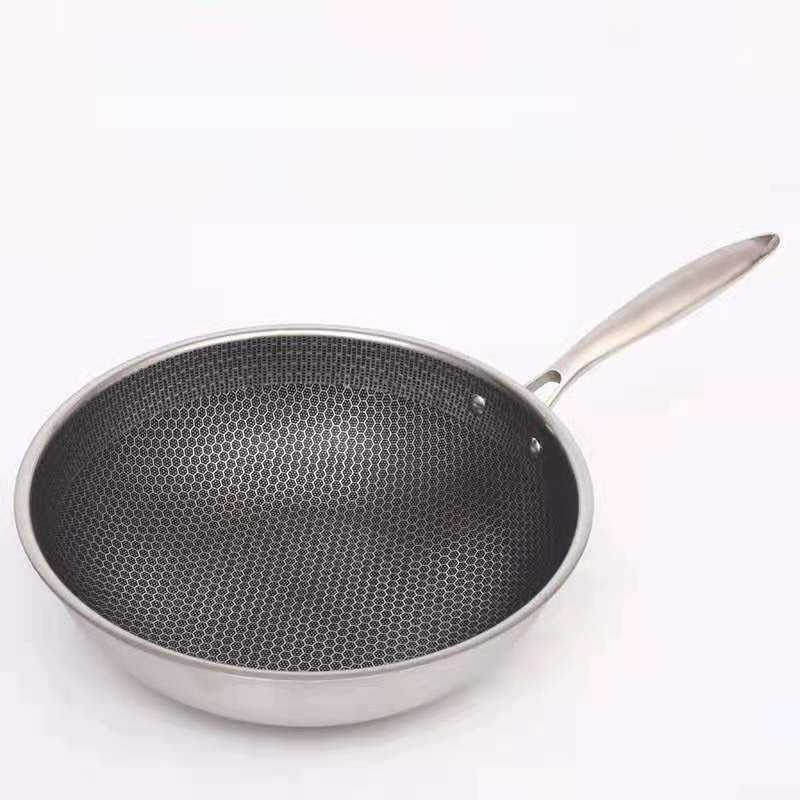 Non Stick Stainless Steel Frying Pan - Honeycomb Style Pan - 30CM - Non Toxic and Multifunctional