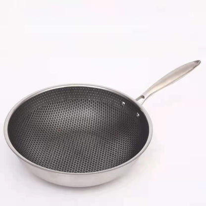 Non Stick Stainless Steel Frying Pan - Honeycomb Style Pan - 30CM - Non Toxic and Multifunctional