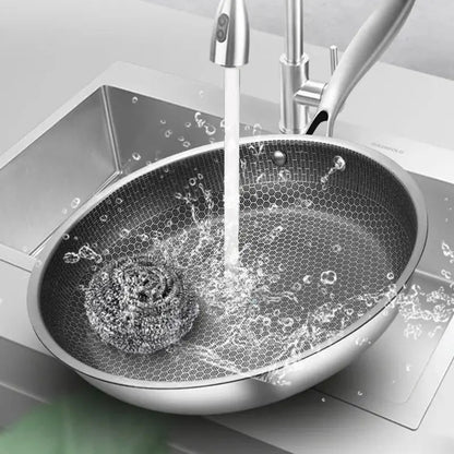 Non Stick Stainless Steel Frying Pan - Honeycomb Style Pan - 30CM - Non Toxic and Multifunctional