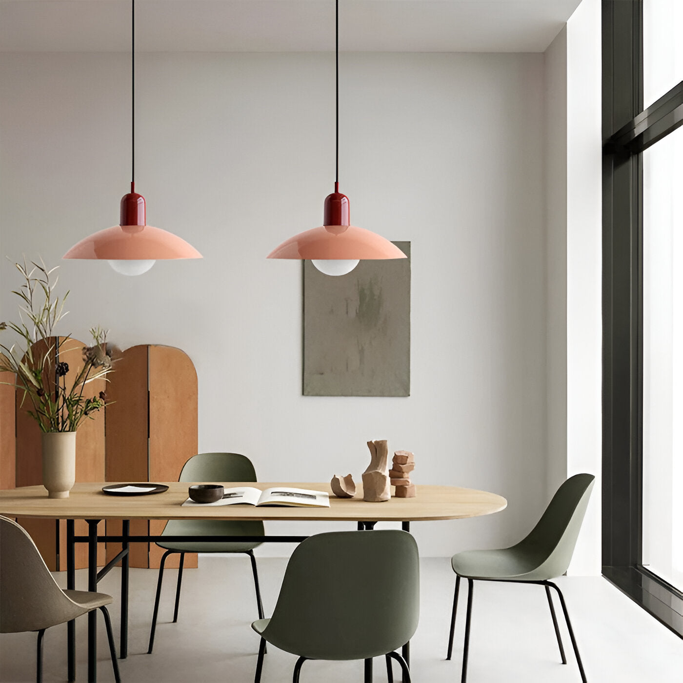 Nordic Modern Macaron Bauhaus Pendant Lamp – Minimalist Iron LED Hanging Light