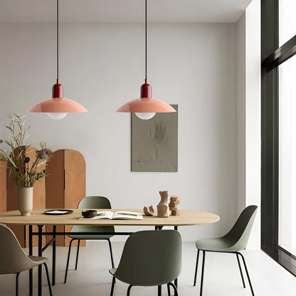 Nordic Modern Macaron Bauhaus Pendant Lamp – Minimalist Iron LED Hanging Light