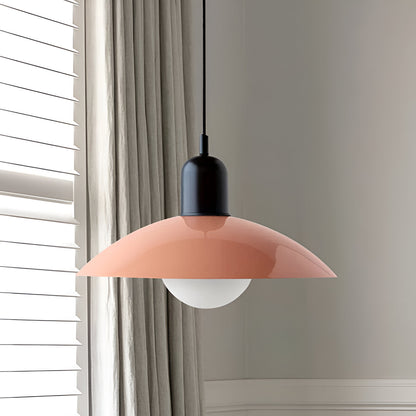Nordic Modern Macaron Bauhaus Pendant Lamp – Minimalist Iron LED Hanging Light