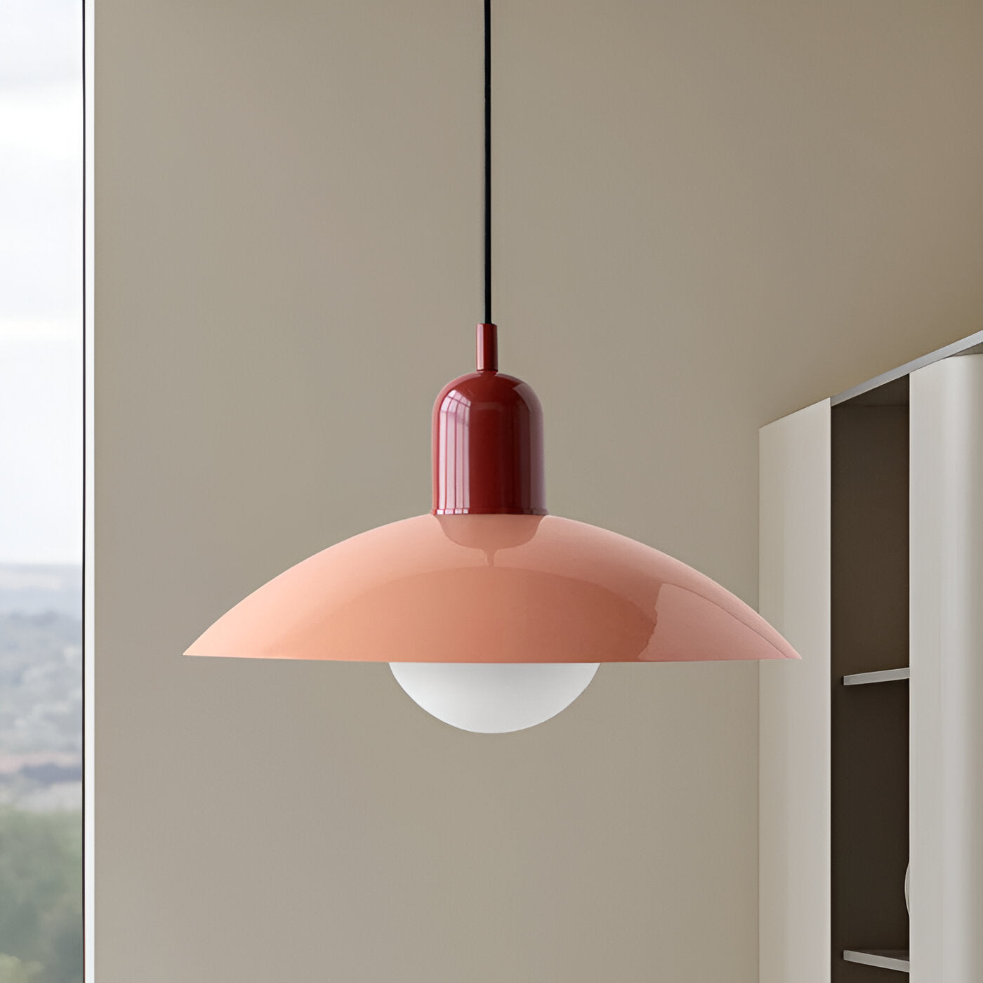 Nordic Modern Macaron Bauhaus Pendant Lamp – Minimalist Iron LED Hanging Light