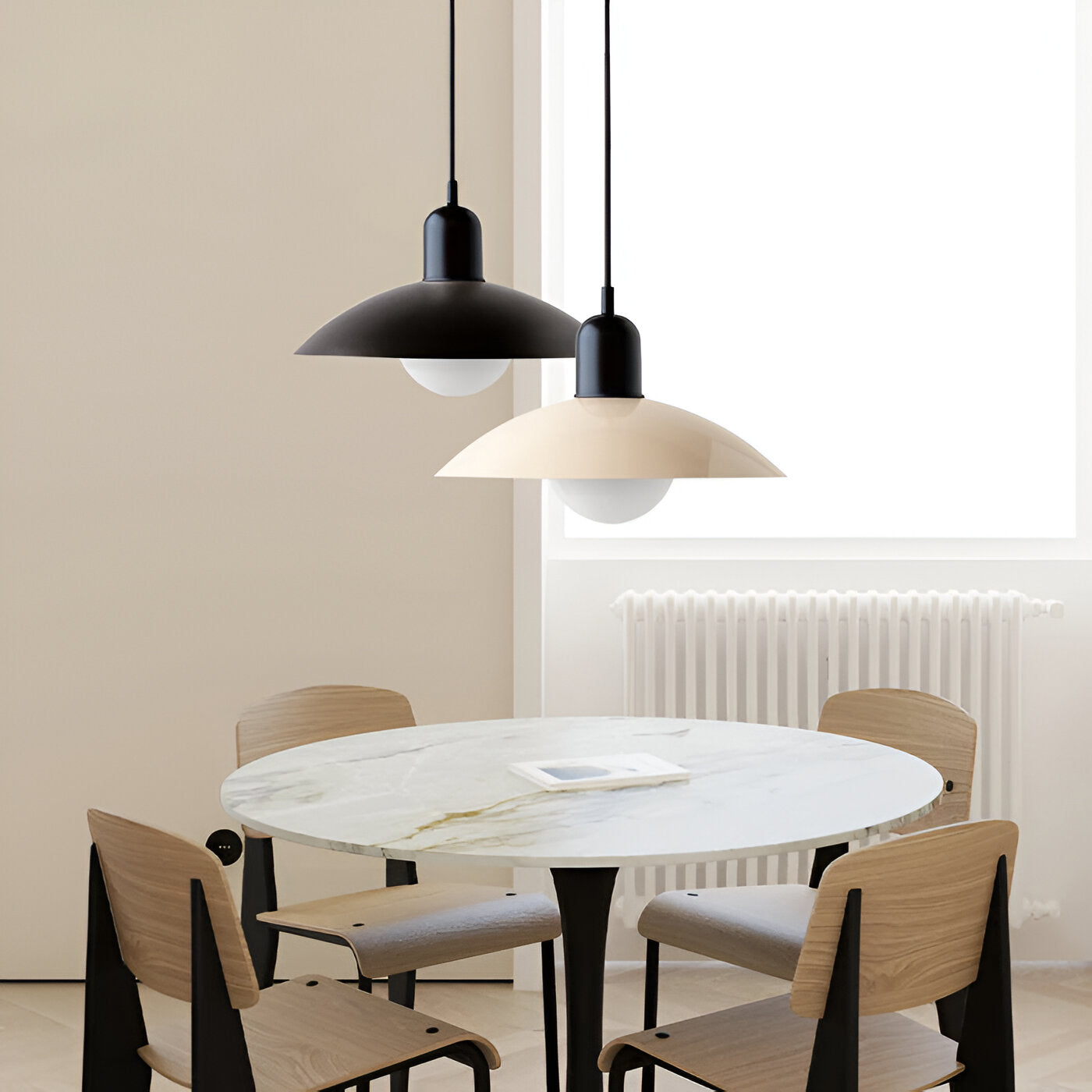 Nordic Modern Macaron Bauhaus Pendant Lamp – Minimalist Iron LED Hanging Light