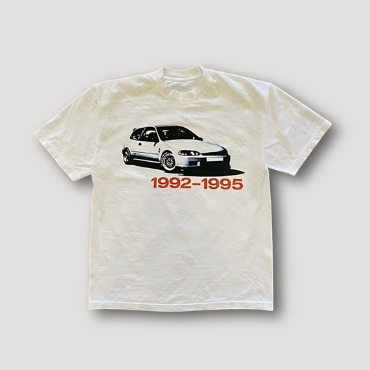 1992-1995 Honda Civic Car Model White Graphic Tee T Shirt