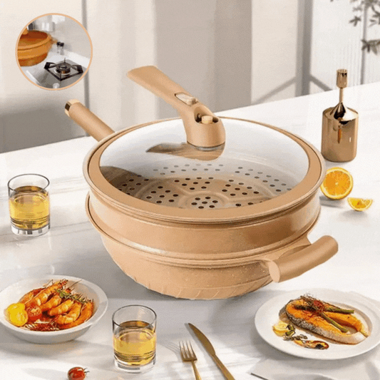 Non-Stick Wok Pan | Durable Carbon Steel | 30cm | Ergonomic Handle