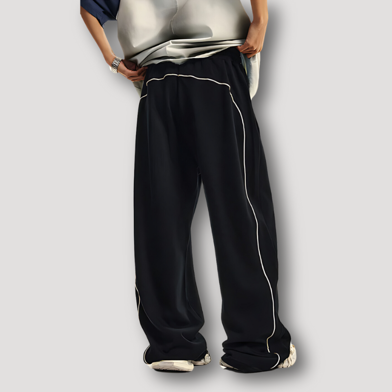 Straight Wide Leg Drawstring Sweatpants Man