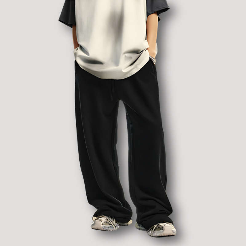 Straight Wide Leg Drawstring Sweatpants Man