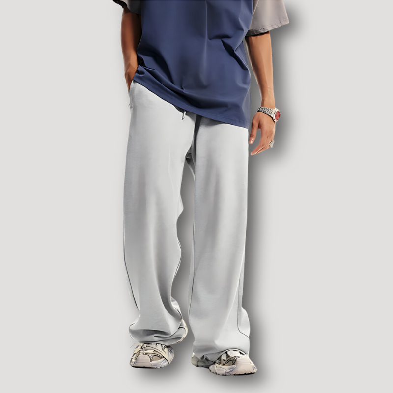 Straight Wide Leg Drawstring Sweatpants Man