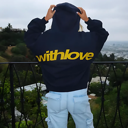With Love Lettter Print Women's Oversized Hoodie