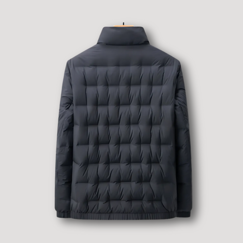 Warm Plaid Quilted Down Jacket for Men