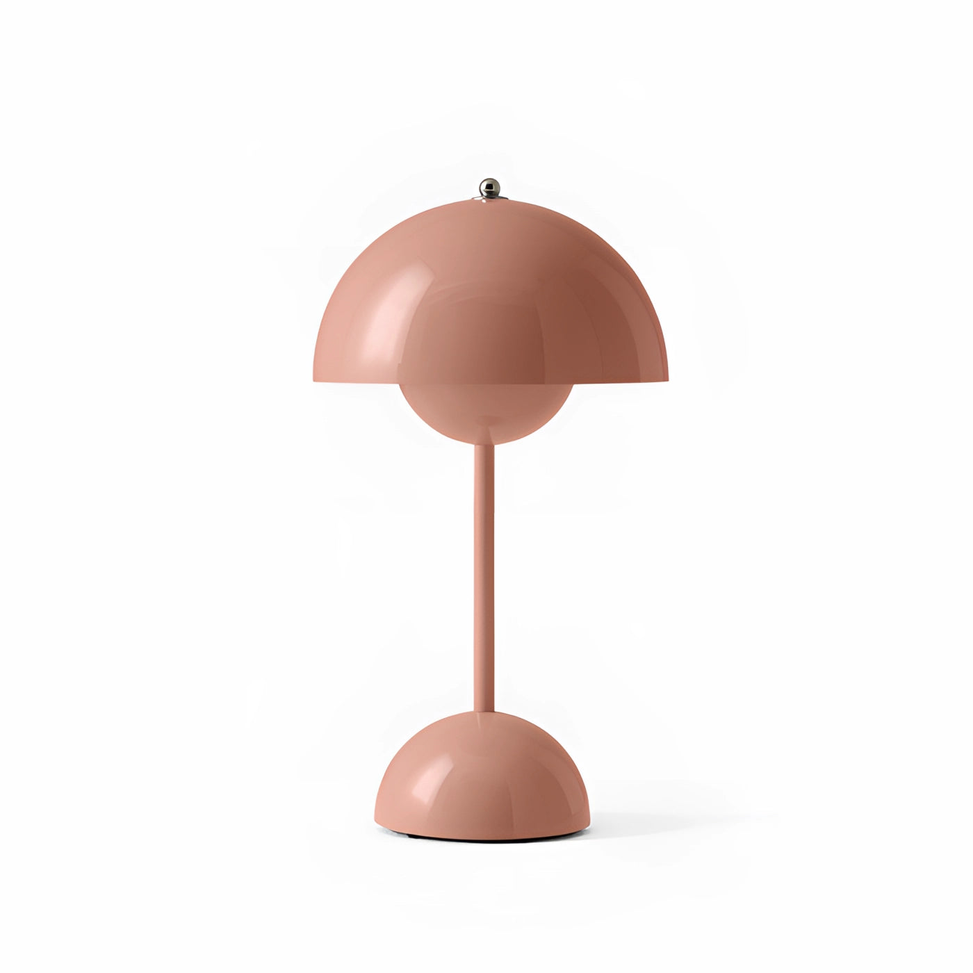 Pink Mushroom Lamp Table - Led - Retro - Cordless Portable - Metal - Rechargeable