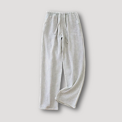 Plaid Double-Layer Cotton Pajama Pants