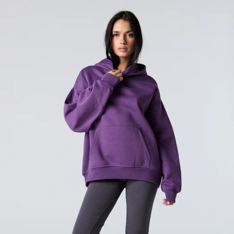 Casual Sweatshirt Oversized Purple Hoodie for Women