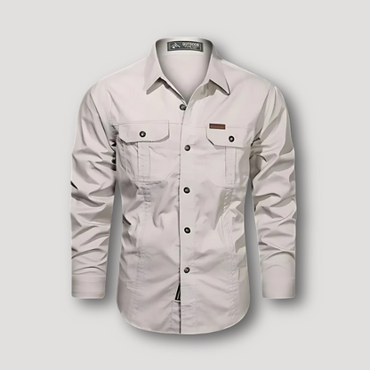 Tactical Utility Men Button Up Shirt