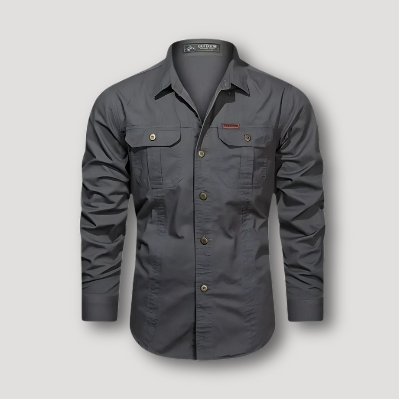 Tactical Utility Men Button Up Shirt