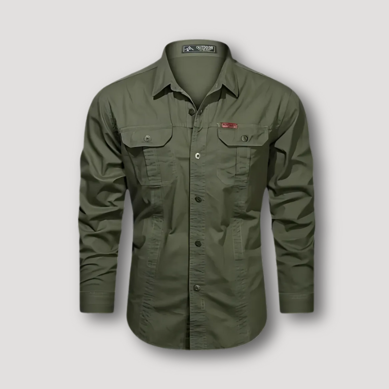 Tactical Utility Men Button Up Shirt