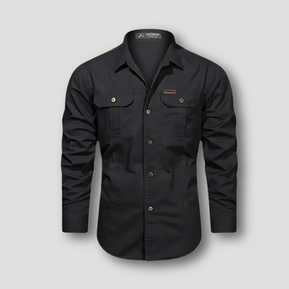 Tactical Utility Men Button Up Shirt