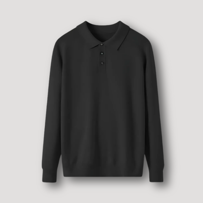 Premium Wool Polo Sweatshirt Mens